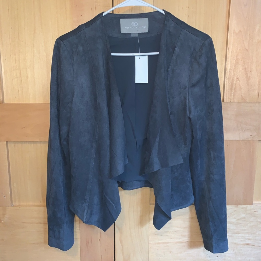 BRAND NEW blue suede blazer